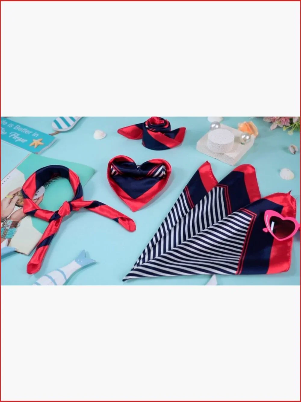 Sailor Scarf Flight Attendant Neck Scarf Silk Feeling Hair Wraps